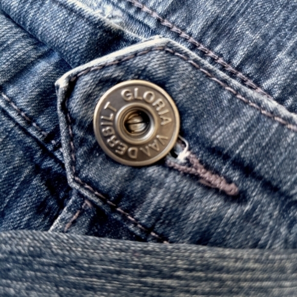 GLORIA VANDERBELT ♡ Super Sweet Vintage Denim Soft Stretchy Short Blue Jeans 10 - Picture 6 of 7